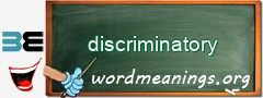 WordMeaning blackboard for discriminatory